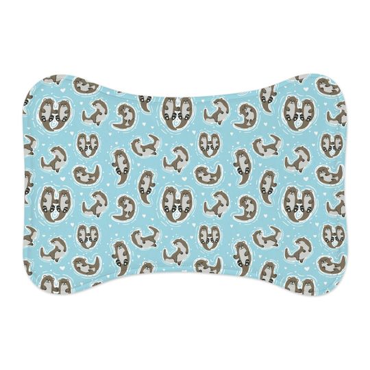 Otternal Love Seat Otter Print Pet Bowls Mats