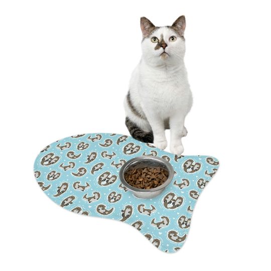 Otternal Love Seat Otter Print Pet Bowls Mats