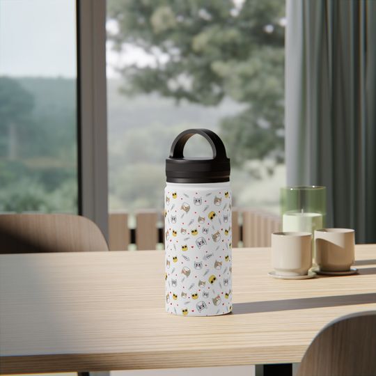 Stainless Steel Water Bottle, Handle Lid