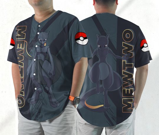 Mewtwo Baseball Jersey Shirt Mewtwo Jersey Gifts