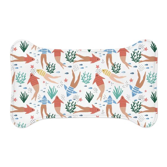 Reverse Mermaids Pet Bowls Mats