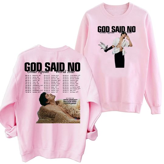Omar Apollo God Said No 2024 Tour Sweatshirt, Oversized Harajuku Round Neck Long Sleeve Sweatshirts, Music Tour Fans