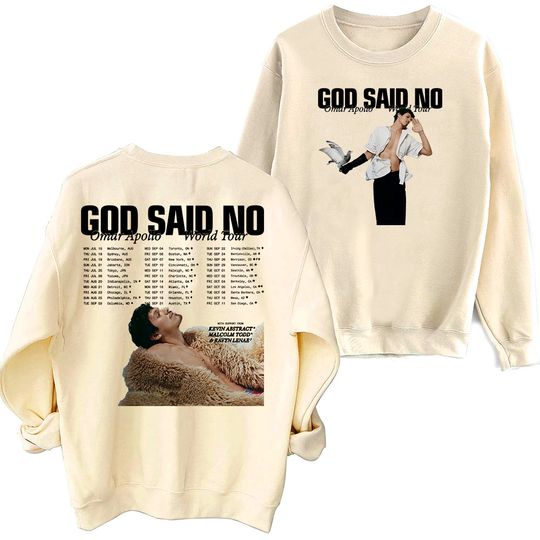 Omar Apollo God Said No 2024 Tour Sweatshirt, Oversized Harajuku Round Neck Long Sleeve Sweatshirts, Music Tour Fans