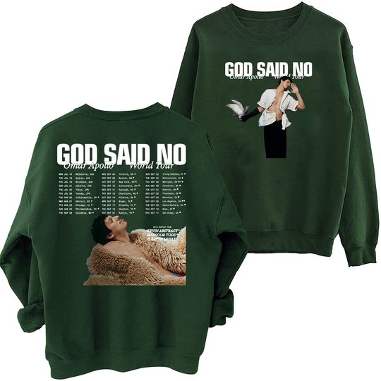 Omar Apollo God Said No 2024 Tour Sweatshirt, Oversized Harajuku Round Neck Long Sleeve Sweatshirts, Music Tour Fans