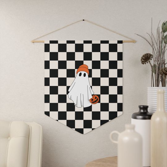 Halloween Decor | Ghost Pennant Wall Hanging