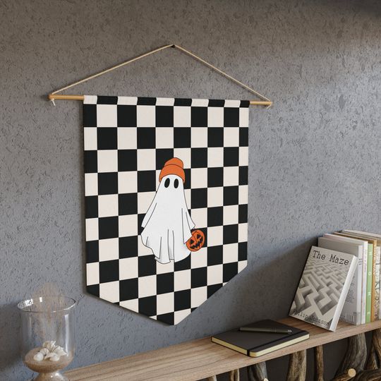 Halloween Decor | Ghost Pennant Wall Hanging