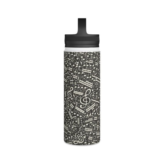 Music Stainless Steel Water Bottle, Handle Lid
