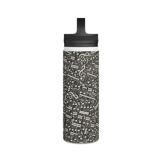 Music Stainless Steel Water Bottle, Handle Lid