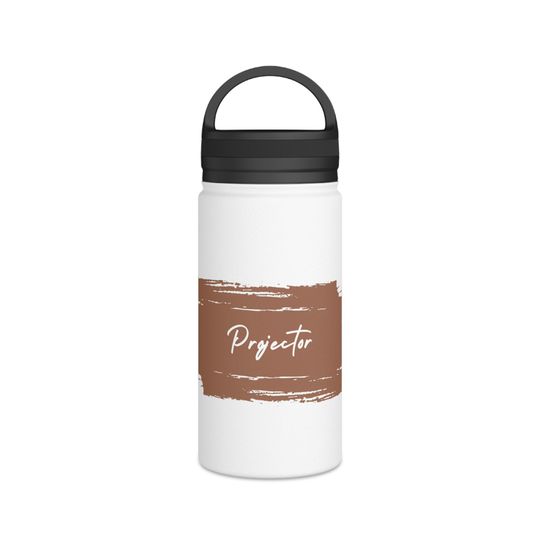 Projector Stainless Steel Water Bottle, Handle Lid, Rust