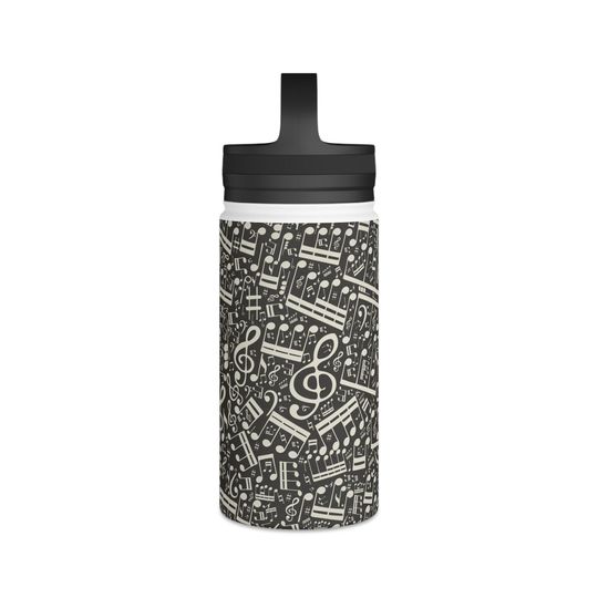 Music Stainless Steel Water Bottle, Handle Lid