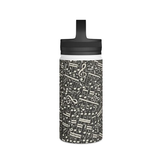 Music Stainless Steel Water Bottle, Handle Lid
