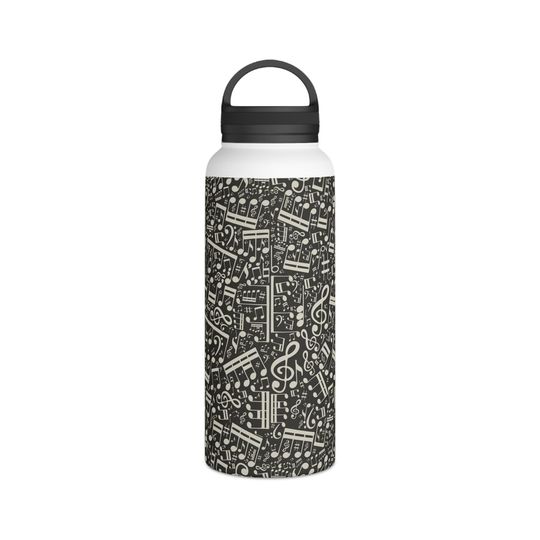 Music Stainless Steel Water Bottle, Handle Lid