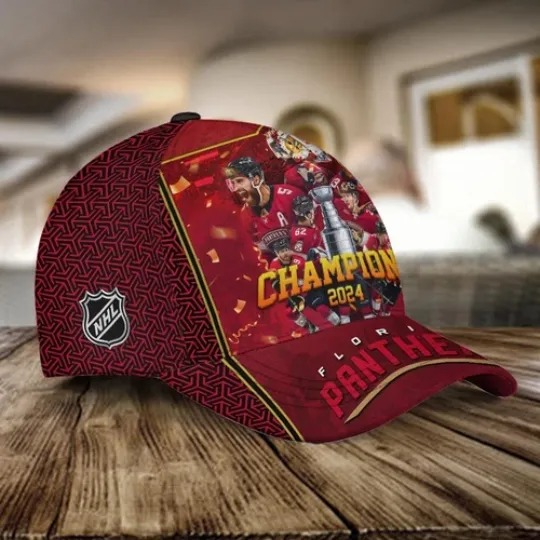Florida Panthers Champions 2024 Baseball Caps AOP, Gift For Fan, Summer Cap