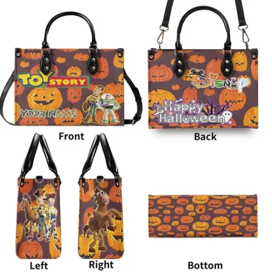 Personalized Toy Story Luxury Women Leather Handbag, Great Gift For Birthday