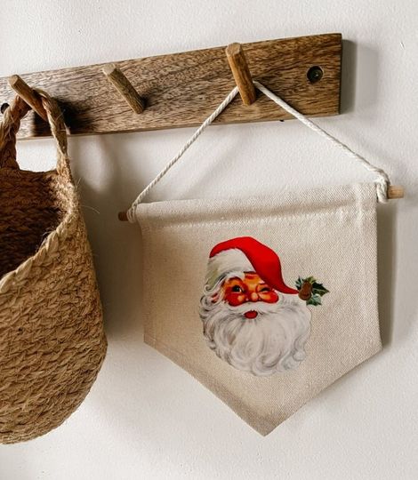 Vintage Santa Pennant