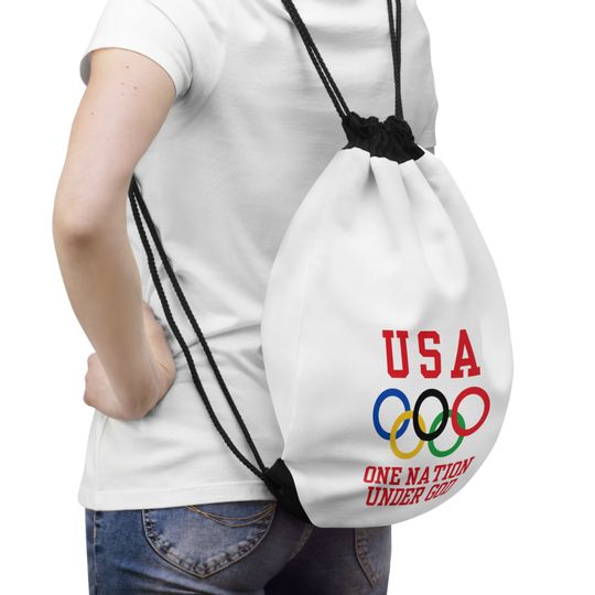 One Nation Under God USA Olympic Drawstring Bag