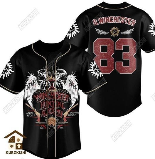 Supernatural Jersey, Supernatural Baseball Jersey, Custom Name Shirt, Sam Dean Winchester Shirt, Winchester Brothers Shirt