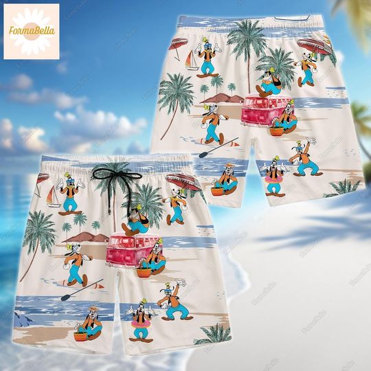 Halloween Goofy Hawaiian Shirt, Goofy Dog Shorts Men, Disney Goofy Button Shirt, Goofy Summer Shirt, Goofy Beach Shorts, Vacation Tee