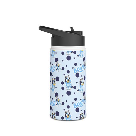 BlueyDad Stainless Steel Water Bottle, Standard Lid