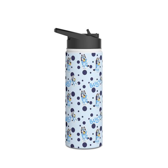 BlueyDad Stainless Steel Water Bottle, Standard Lid