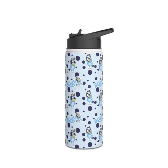 BlueyDad Stainless Steel Water Bottle, Standard Lid