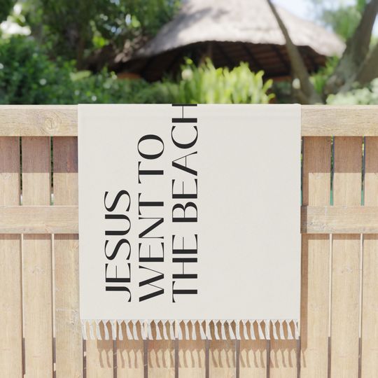 Minimal Jesus Went To The Beach Boho Beach Cloth Sheet