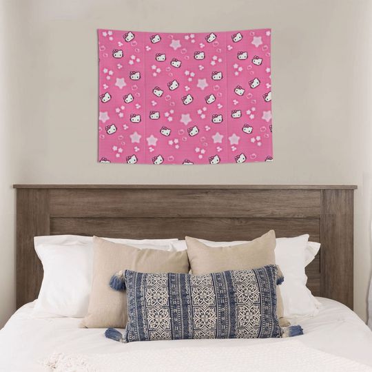Sanrio Kawaii Hello Kitty Anime Tapestry, Hippie Polyester Wall Hanging, Room Decor Beach Mat, Mandala Tapestries