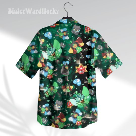 Ogerpon Hawaii Shirt Grass Type Green Shirt Aloha Shirt Anime Shirt Ogerpon Gifts