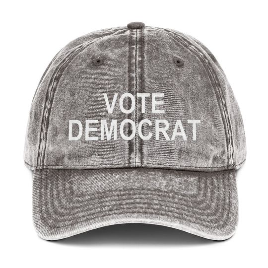 Vote Democrat Embroidered Vintage Cotton Twill Cap | Election 2020 Hat