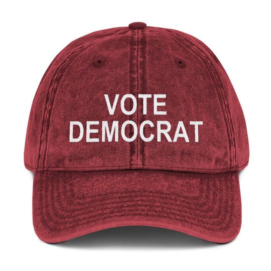 Vote Democrat Embroidered Vintage Cotton Twill Cap | Election 2020 Hat
