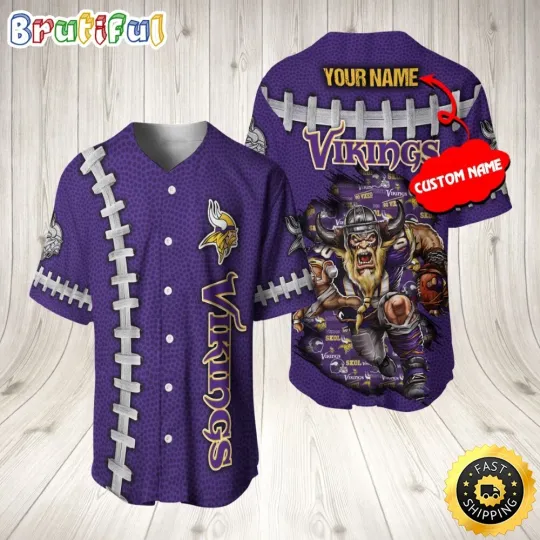 Personalized football Minnesota Vikings Baseball  Vintage Baseball Gear