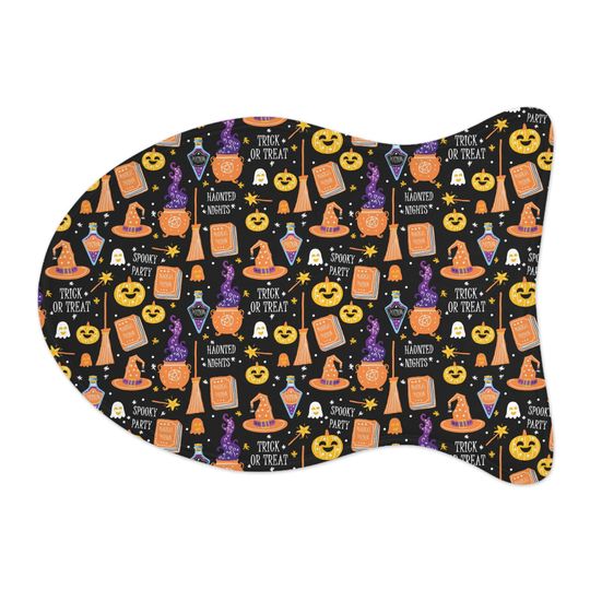 Halloween on Black Pet Bowls Mats