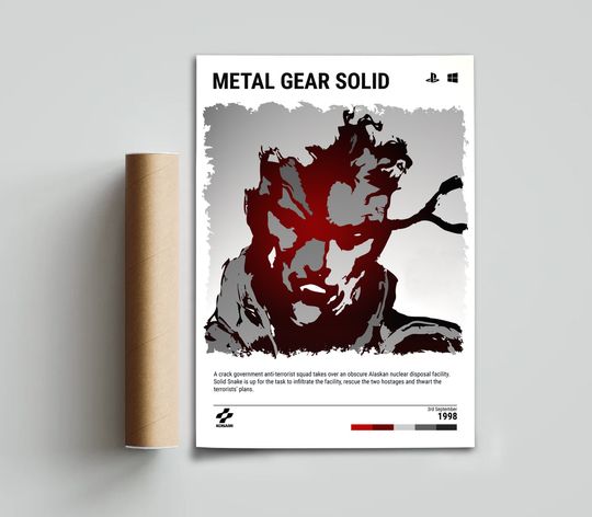 Metal Gear Solid (1998) Game Poster - Video Game Wall Art Print - Gaming Gift