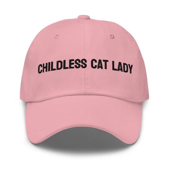 childless cat lady embroidered baseball cap