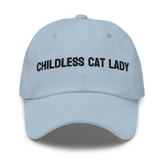 childless cat lady embroidered baseball cap