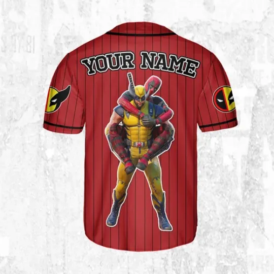 Custom Disney W and D Friendship Deadpool Baseball Jersey
