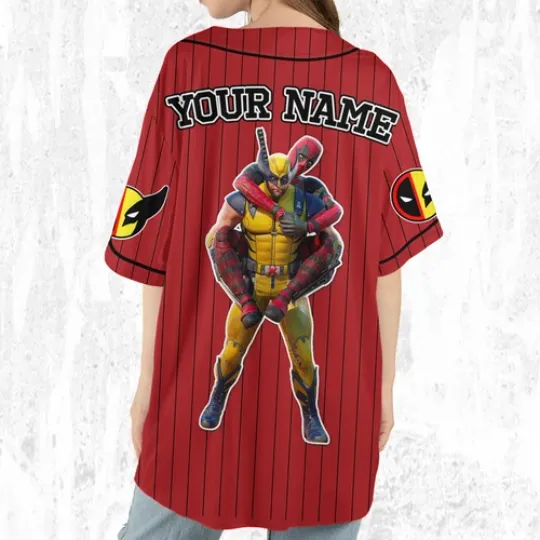 Custom Disney W and D Friendship Deadpool Baseball Jersey
