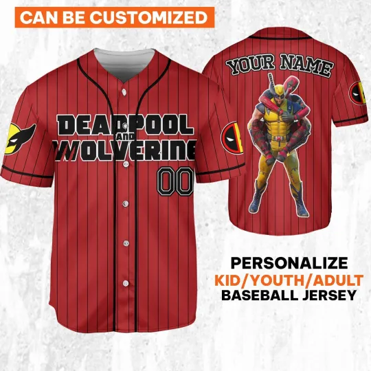 Custom Disney W and D Friendship Deadpool Baseball Jersey