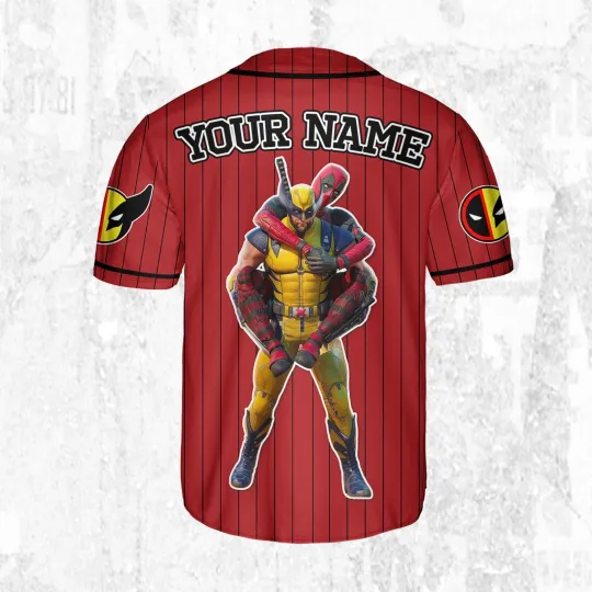 Custom Disney W and D Friendship Deadpool Baseball Jersey
