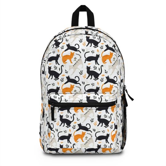 Multiple Cats Stretching Backpack - Lightweight, Waterproof Polyester Bag for Cat Lovers, Durable with Adjustable Straps - Made in USA