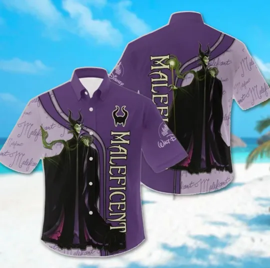 Villain Characters Hawaiian Shirt, Maleficent Halloween Sleeping Beauty T-Shirt