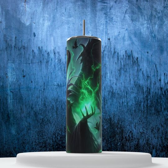 Spooky Maleficent Tumbler - Halloween Witchy Drink Cup