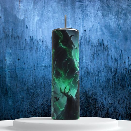 Spooky Maleficent Tumbler - Halloween Witchy Drink Cup