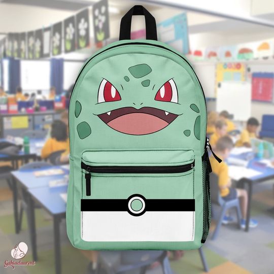 Bulbasaur School Backpack | Bulbasaur School Bag | PKM Anime Backpack | Bulbasaur Squirtle Charmander | Gamer Backpack | Back to School