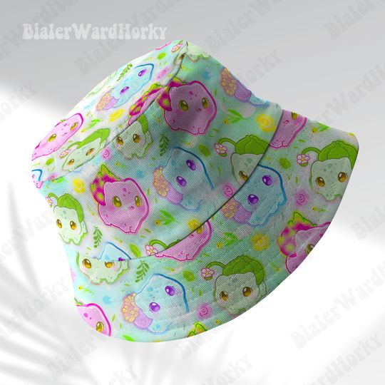 Bulbasaur Bucket, Funny Grass Type Unisex Anime Bucket Gifts, Bulbasaur Hat