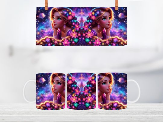 Princess Rapunzel Mug Wrap,  Mug Wrap Sublimation