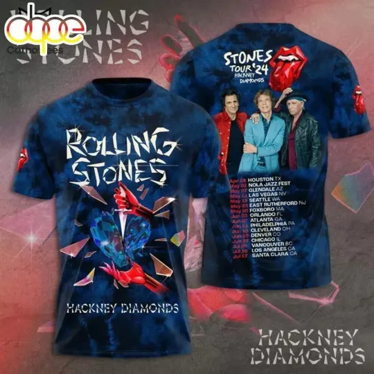 The Rolling Stones Hackney Diamonds Tour 2024 3D T-Shirt