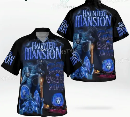 Haunted Mansion Hawaiian Shirt Grim Grinning Ghosts Tee Summer Gift