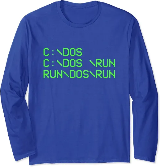 Computer Programmer Funny C Dos C Dos Run Run Dos Run Long Sleeve T-Shirt