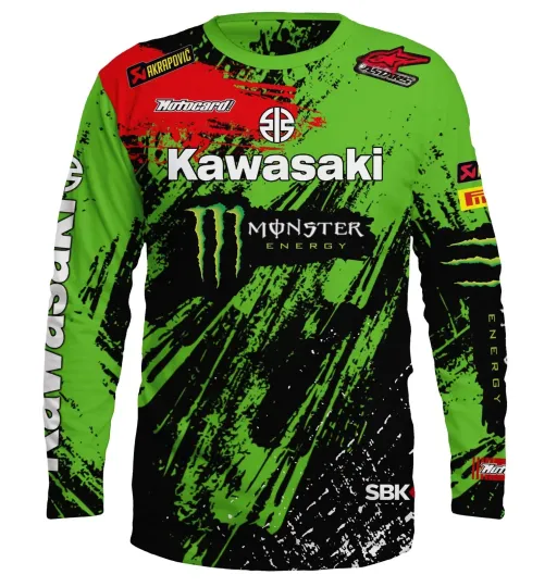 Personalized- Kawasaki Limited Edition 3D Racing Long Sleeve T-Shirt